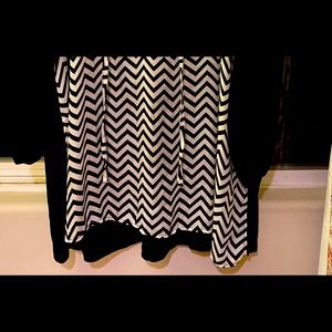 Black and white blouse.